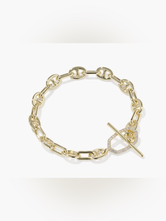 Kendra Scott Jewelry - Kendra Scott Elaina Gold Chain Toggle Bracelet with Pave Heart Accent